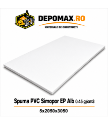 Placa rigida PVC Simopor EP Alb 0.45 g/cm3, 5x2050x3050 mm